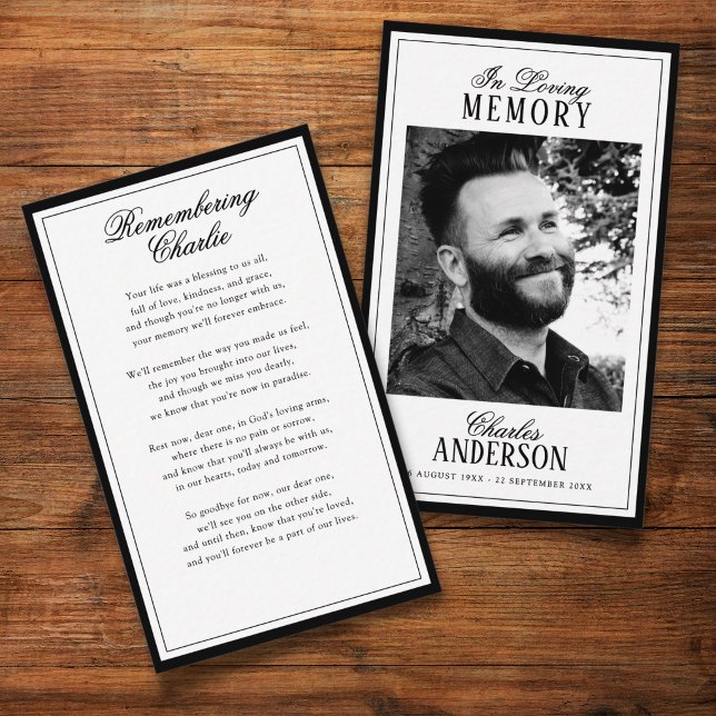 Printed Loving Memory Memorial Prayer Cards Visitkort (Skapare uppladdad)