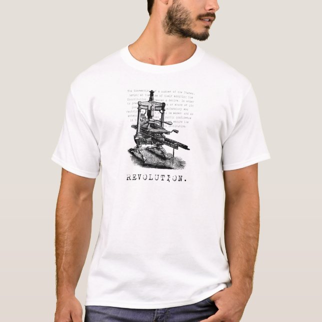Printingpress = REVOLUTION! T-shirt (Framsida)