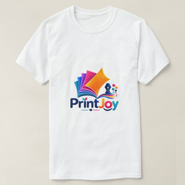 PrintJoy Färgglad tryckning logotyp T Shirt (Design framsida)