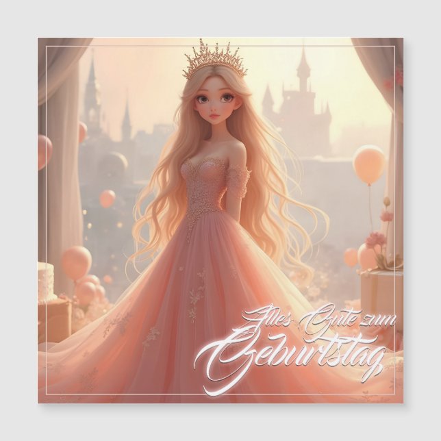 Prinzessin Geburtstagskarte in Rosa (Framsida)