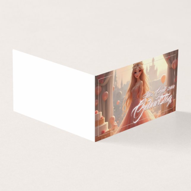 Prinzessin Geburtstagskarte in Rosa Kort (Utsida)