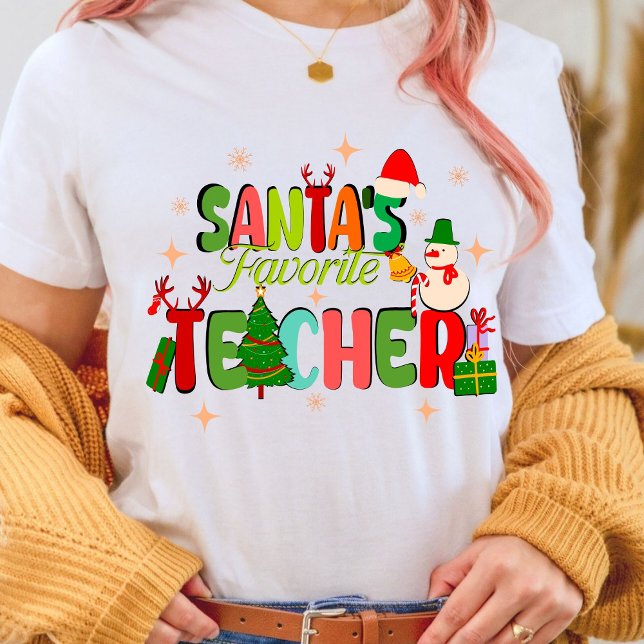 Prioriterad lärare.personligens lärargåva t shirt (Christian Christmas shirt, Christmas shirt, Christ shirt, santas favorite teacher shirt)