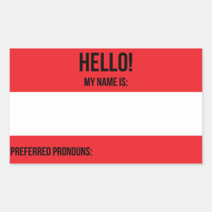 Prioriterad Pronouns-symbol Rektangulärt Klistermärke