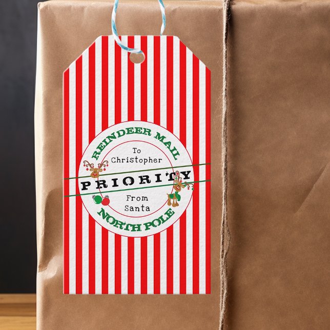 Prioriterad Renpost Från Tomten Julpresent Presentetikett (Skapare uppladdad)