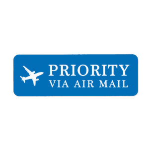 PRIORITERING VIA LUFT MAIL 飛 行 機 flygplan ベ ル Returadress Etikett