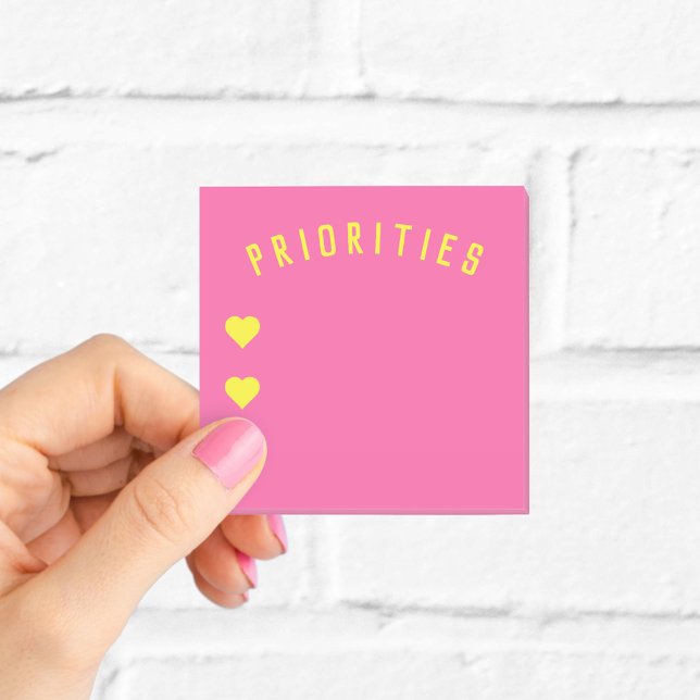 Prioriteringar Hot Pink och Gula Anteckningar med  Post-it Block (Skapare uppladdad)