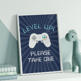 Prioritetstecken för Retro-spelartemat Barns födel Poster