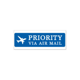 PRIORITY VIA AIR MAIL 飛行機 airplane セルフインキングスタンプ Självfärgande Stämpel