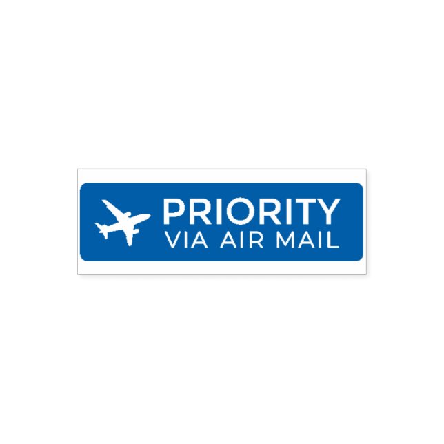 PRIORITY VIA AIR MAIL 飛行機 airplane セルフインキングスタンプ Självfärgande Stämpel (Design)