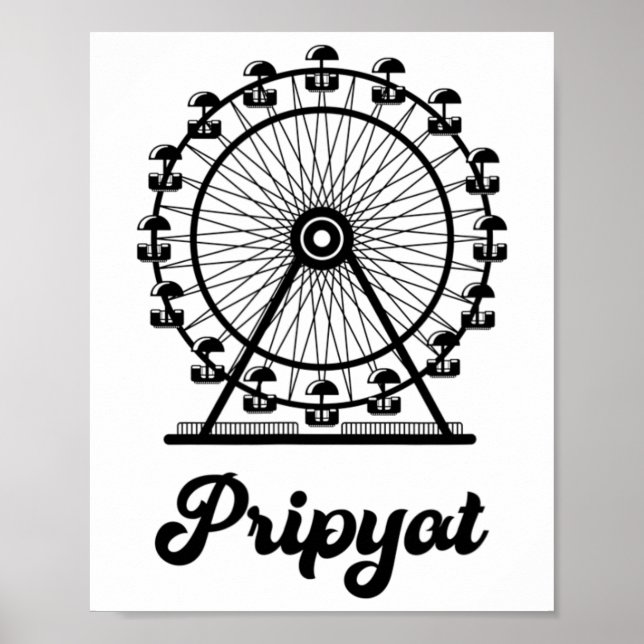 Pripyat Ukraine With Ferris Wheel  Poster (Framsidan)