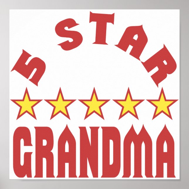 Pris 5 Stjärnor Mormor Poster (Framsidan)