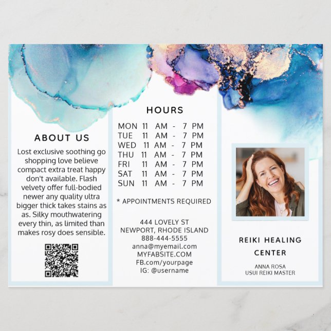 *~* Pris Abstrakt för foto QR-trifold Brochure (Framsida)