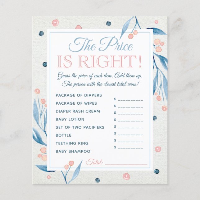 Pris är Höger, babyskor, blått, Rosa Flygblad (Framsidan)