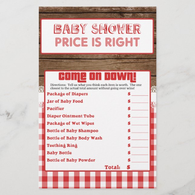 Pris är Höger - Röda Baby Q (Framsida)