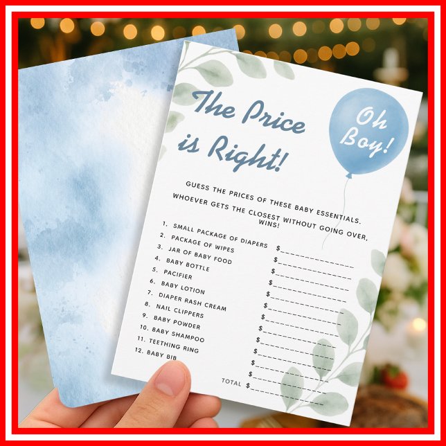 Pris är Höger Shower Game Balloon Eucalyptus Inbjudningar (Skapare uppladdad)