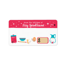 Pris dekal för bakning av bakverk med  märkre adressetikett