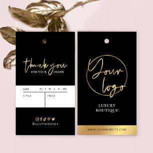 Pris etikett för Black & Guld Modern Clothing Märk Visitkort