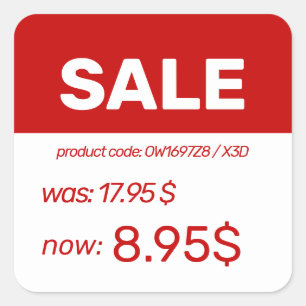 Pris etikett för rabattmärke