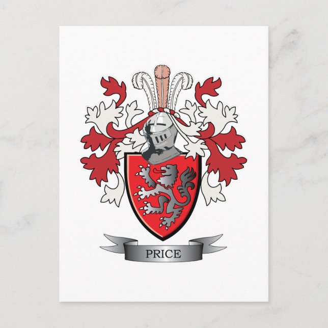 Pris Family Crest Jackar Arm Vykort (Framsida)