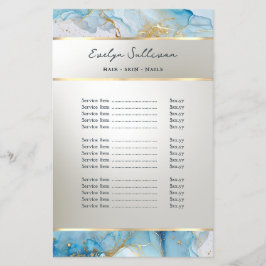 pris flygblad för blå marmor i bläck