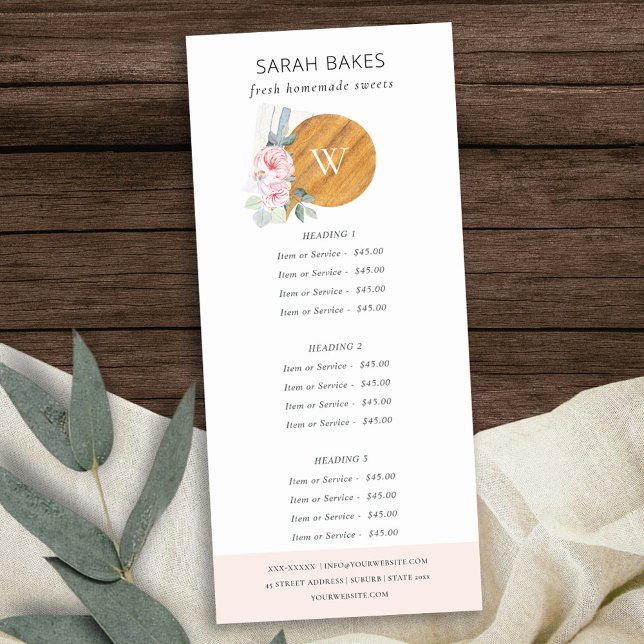 Pris för  Blommigt-bakery Service Reklamkort (Skapare uppladdad)
