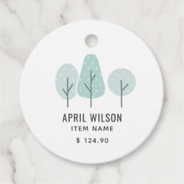Pris FÖR CUTE AQUA BLUE TEAL TRÄD TRIO LANDSCAPING Gåvor Etiketter