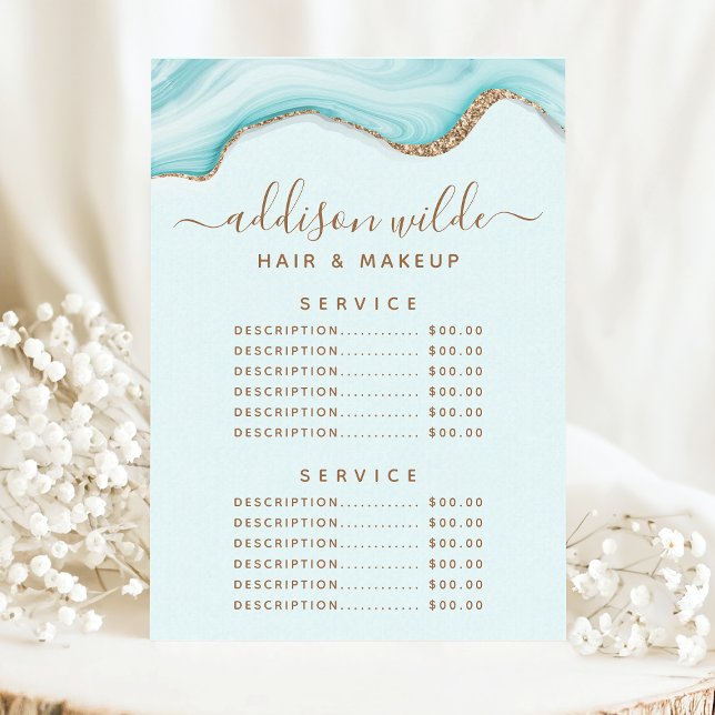 Pris för marble Agate-tjänsten guld Glitter Meny (Skapare uppladdad)