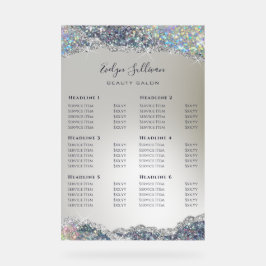 Pris förteckning över fenor i Silver Glitter