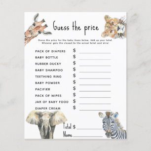 Pris Game - safari babyduschaktivitet