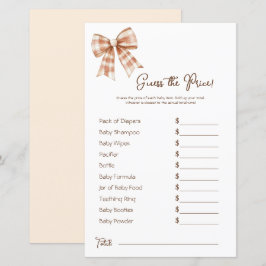Pris gissning om rosa Bow Girl Baby Shower
