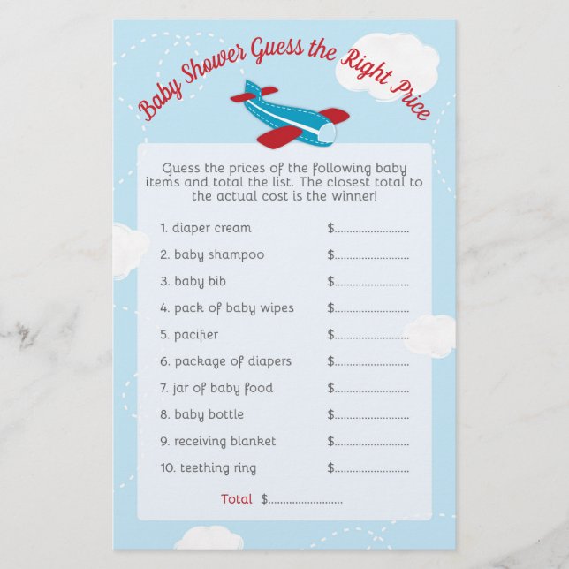 Pris Höger för babyskor på flygplan (Framsida)