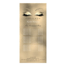 Pris List Beauty Salon Lash Guld Makeup Glitter