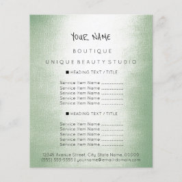 Pris List Boutique Jewelry SPA Hairdresser Mint Flygblad