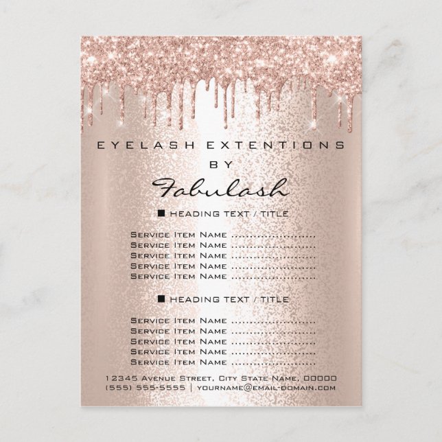 Pris List Ro Guld driver Eyelash Makeup Hair Vykort (Framsida)