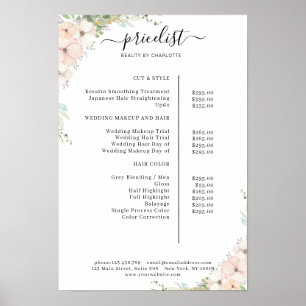 Pris lista för Grey Blommigt Salon Poster