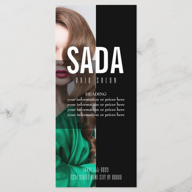 Pris lista för Hair Salon Menu Meny (Framsida)