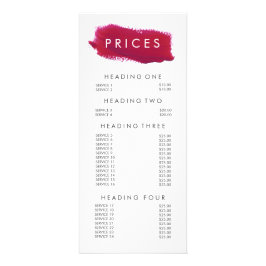 Pris lista för lipstick Skapa lista för Artist Bea Reklamkort