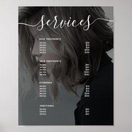 Pris lista för Modern fotoenkel salontjänst på men Poster