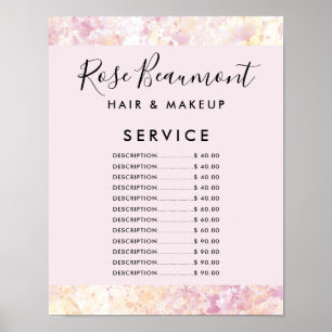 Pris lista för Rosa av Gult i modern vattenfärg Po Poster