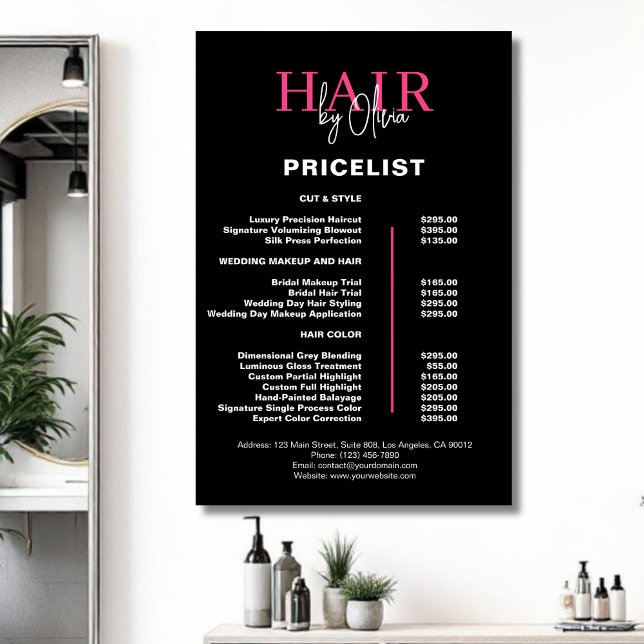 Pris lista för svart Shock rosa Poster (Skapare uppladdad)