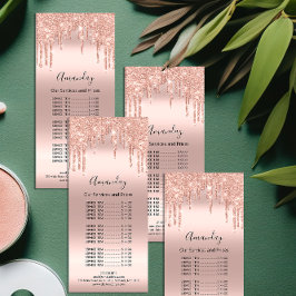 Pris lista Hair Makeup Lash Nagel Vax Ro  Reklamkort