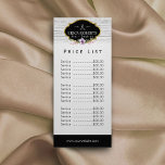 Pris lista | Hårstidslist Blommigt och Vintage Reklamkort<br><div class="desc">Hårstidslist Blommigt Rustic Wood Pris List-rackkort för Vintage.</div>