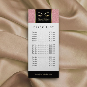 Pris lista   Lash & Brow Makeup Artist Ro Guld Reklamkort