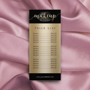Pris lista   Makeup Artist Black Läppar Beauty Sal Reklamkort