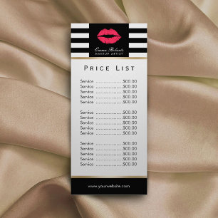 Pris lista   Makeup Artist Red Läppar Modern Rand Reklamkort