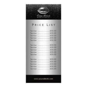 Pris lista   Makeup Artist Silver Läppar Salon Reklamkort