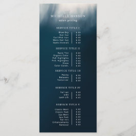 Pris lista med enkel minimal Abstrakt för foto-blå Meny