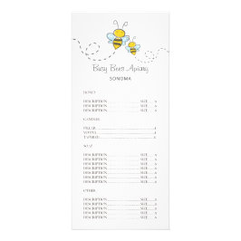 Pris lista över biodlare för biodlingsbin reklamkort