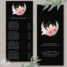 Pris lista över boho Måne Crystals Feathers Servic Reklamkort