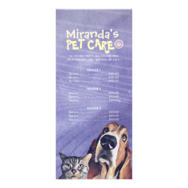 Pris lista över djuromsorga Sitta Grooming Beauty  Reklamkort